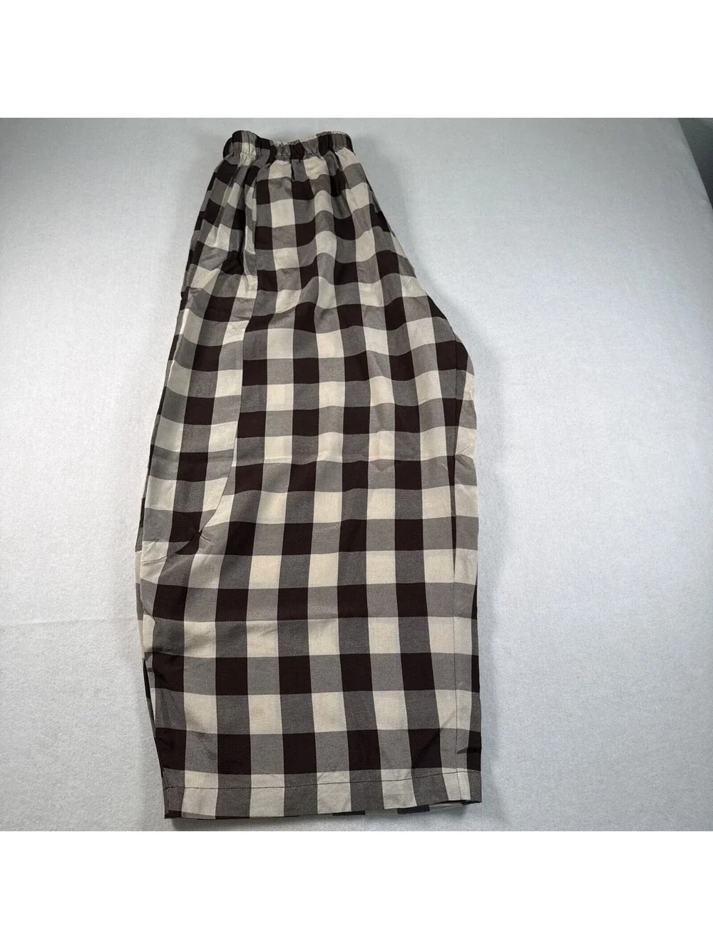 ZW Collection Gingham / Plaid Brown Flowy Pants from Zara Size XL New With Tags